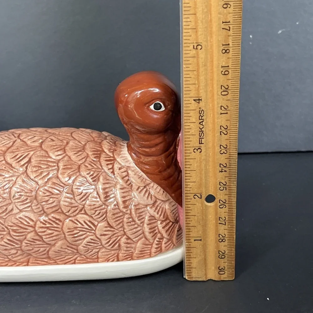 VTG Harvest Time Turkey Butter Dish & Cranberry Dish Thanksgiving Set w Boxes